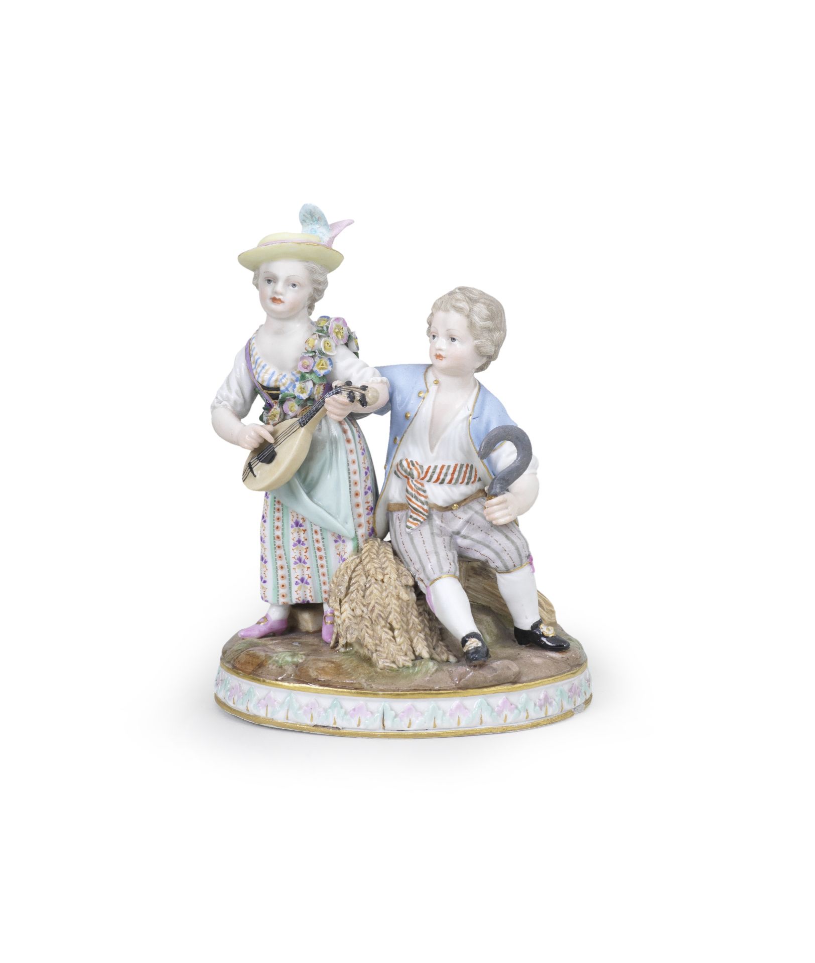 A Meissen group of children emblematic of Summer, 19th century