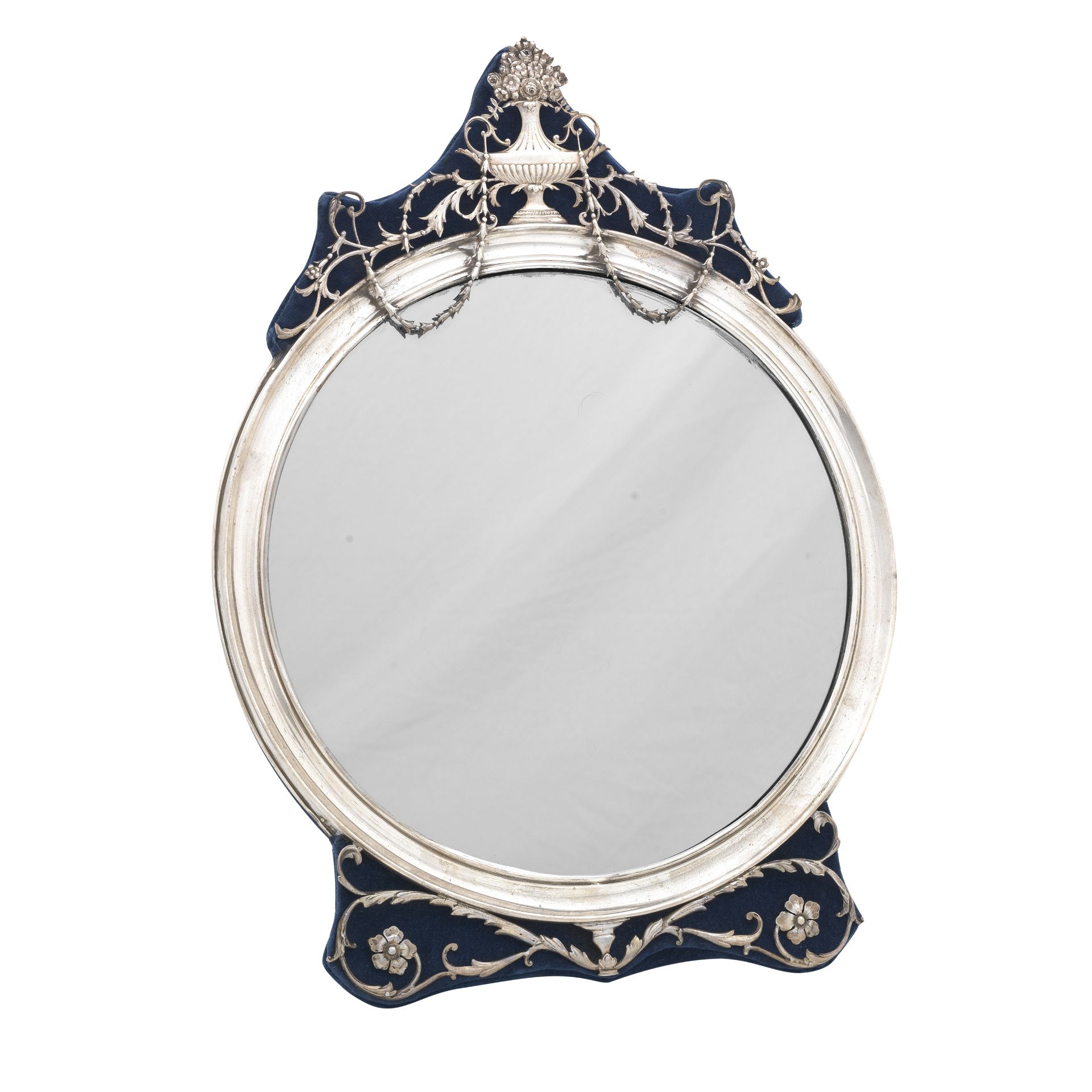 An edwardian silver dressing table mirror maker's mark unclear, London, 1909