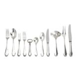 A composite canteen of Danish silver flatware first quarter 20th century, makers to include J. Sv...