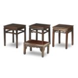 Three hongmu stands and one low table/stand First half 20th century (4)