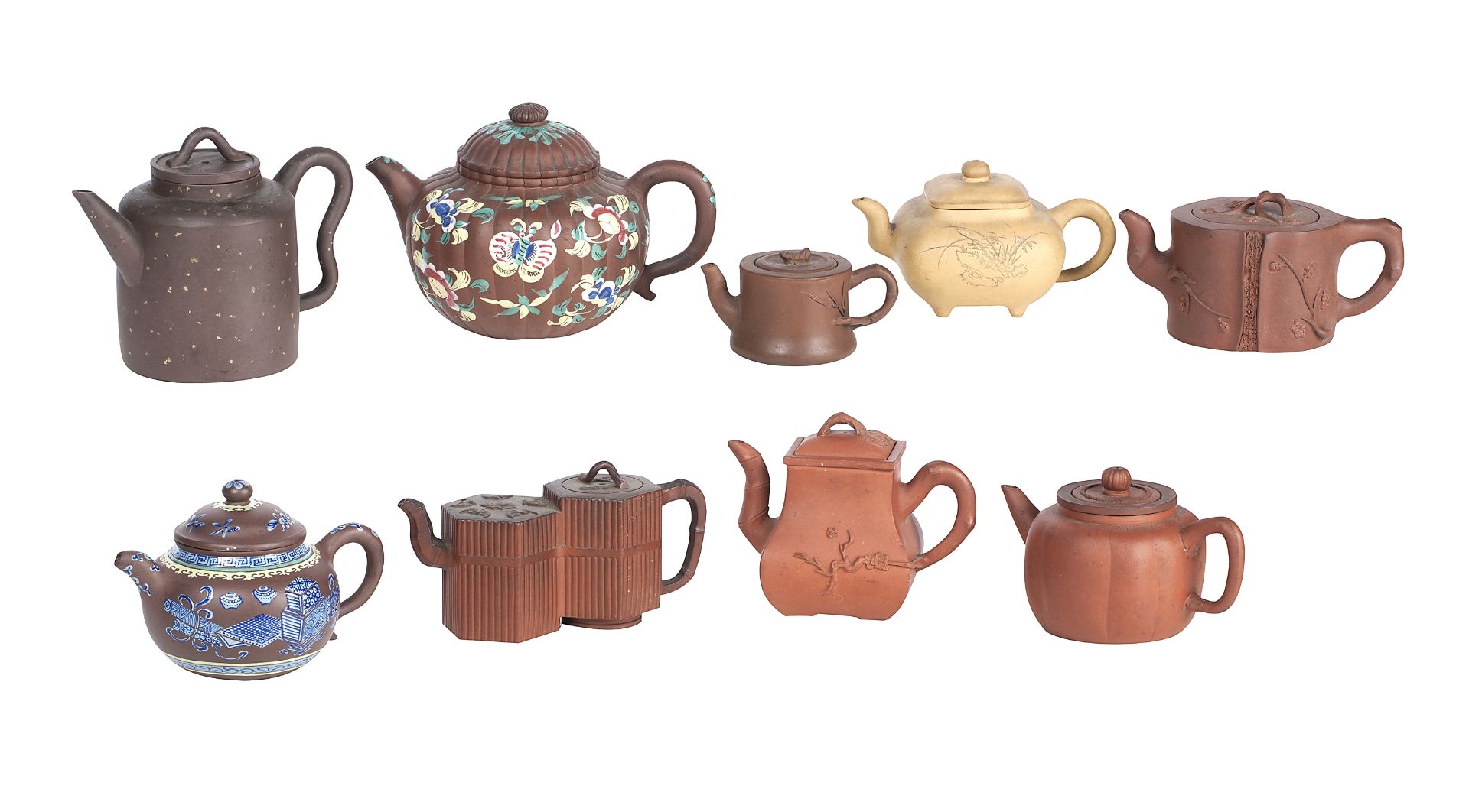 A collection of Yixing teapots 19th century,