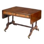 A 19th century mahogany and rosewood crossbanded mahogany sofa table