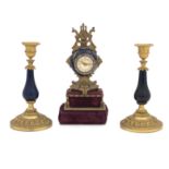 A late 19th century French clock garniture (3)
