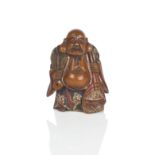 A wood and lacquer netsuke of Fukurokuju 19th century