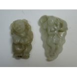 Two jade carvings of boys 18th/19th century