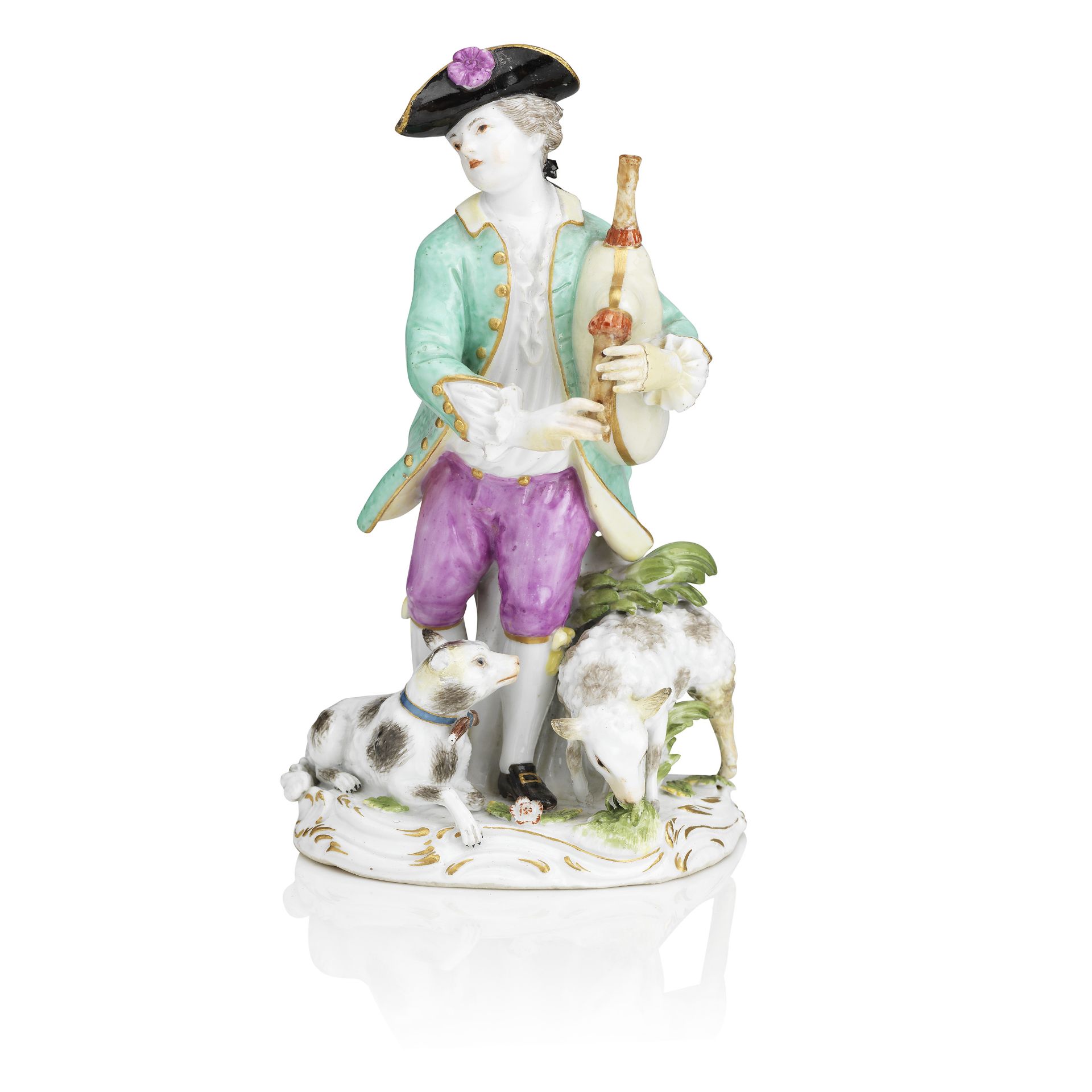 A Meissen figure of a shepherd 18th century, Marcolini period