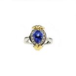 A tanzanite and diamond ring