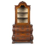 A 19th century Dutch marquetry inlaid side cabinet