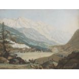 Carl Ludwig Hackert (Swiss, 1740-1796) Vue de la Valée de Chamouny pris près d'Argentiere (togeth...