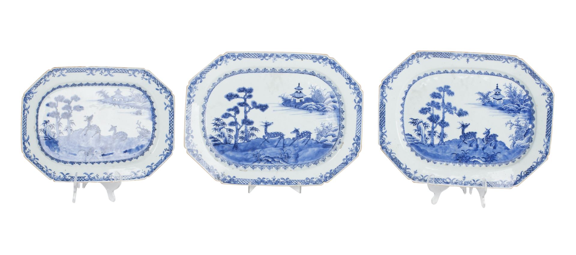 Three Chinese export platters 18th century