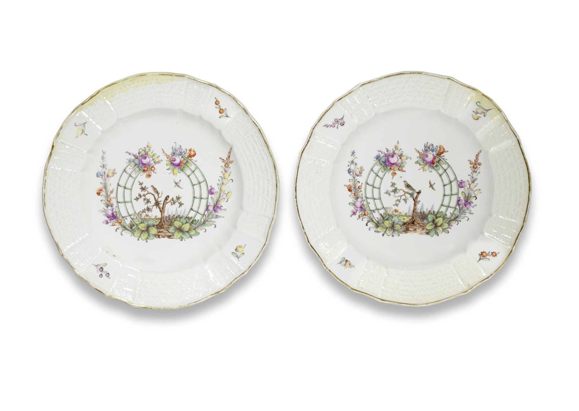 Two Nymphenburg plates Circa 1765-70