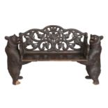 A 19TH CENTURY BLACK FOREST BENCH