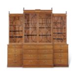 A George III mahogany breakfront bookcase
