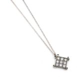 A diamond pendant with chain