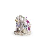 A small Meissen group of putti emblematic of the Four Seasons, 19th century