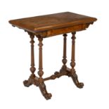 An 19th century French walnut games table