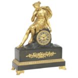 A 19th century ormolu figural mantel clock The movement stamped Guyerdet