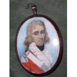 English School, circa 1790 An Officer of the Marines, wearing scarlet coatee with cream facings a...