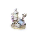 A Meissen group of children at play, 19th century