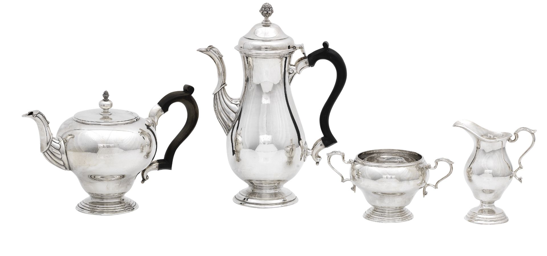 A Modern Dublin four piece silver tea service maker's mark RII, dublin, 1969-1970