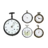 A group of five various 18th/19th century pocket watches
