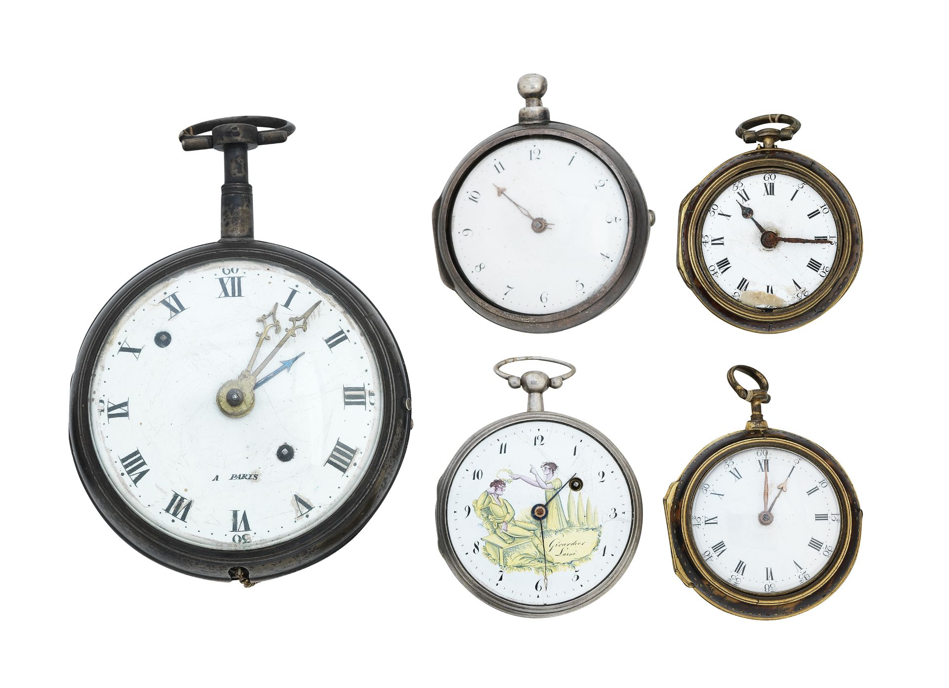 A group of five various 18th/19th century pocket watches