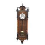 A mid 19th Century walnut cased vienna regulator wall clock