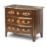 A French Régence walnut, crossbanded and brass mounted commode, early 18th century