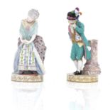 A pair of Meissen figures 20th century