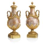 A pair of late 19th/early 20th century marble and gilt metal vases (2)