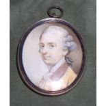 Jeremiah Meyer, RA (British, 1735-1789) A Gentleman, wearing yellow coat with brown collar over t...