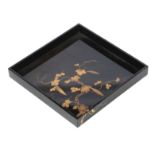 A black-laquer tray Meigi