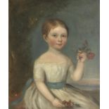 English School (c.1800) Portrait of a child holding a rose