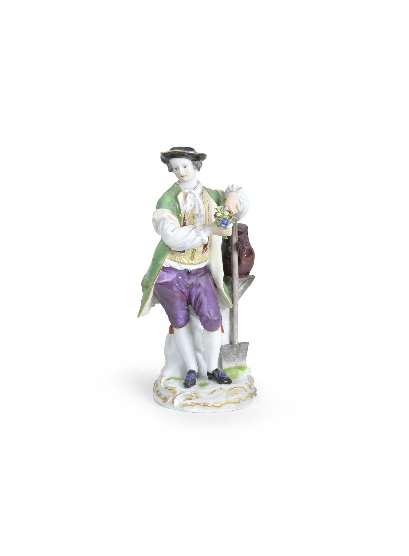 A Meissen figure of a gardener, early 20th century