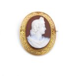 A carnelian cameo brooch