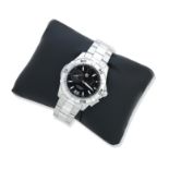 TAG HEUER. A STAINLESS STEEL QUARTZ CALENDAR BRACELET WATCH WITH ALARM Aquaracer Alarm, Ref: WAF1...