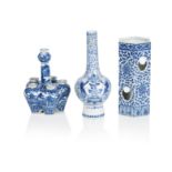 Three Pieces of Blue and White Porcelain 19th century (3)