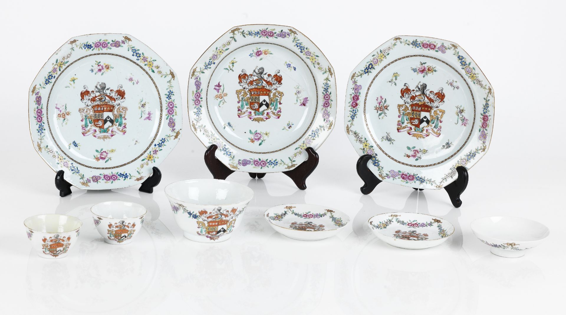 A collection of Chinese Armorial Porcelain Circa 1760 (9)