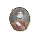 English School, circa 1830 An Officer of the 7th Royal Fusiliers, wearing scarlet coatee with gol...