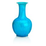 A turquoise-glazed bottle vase Xuande six-character mark in zhuanshu script but 19th century