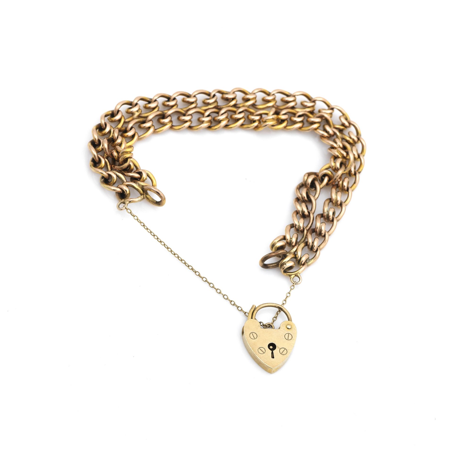 A 9ct gold two-row bracelet