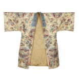 A Chinese embroidered silk robe Qing