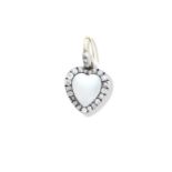 A moonstone and diamond heart pendant, Edwardian