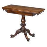 A 19th century rosewood card table