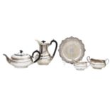 A four piece silver tea service maker's mark EV, Sheffield, 1960 and 1961 (5)