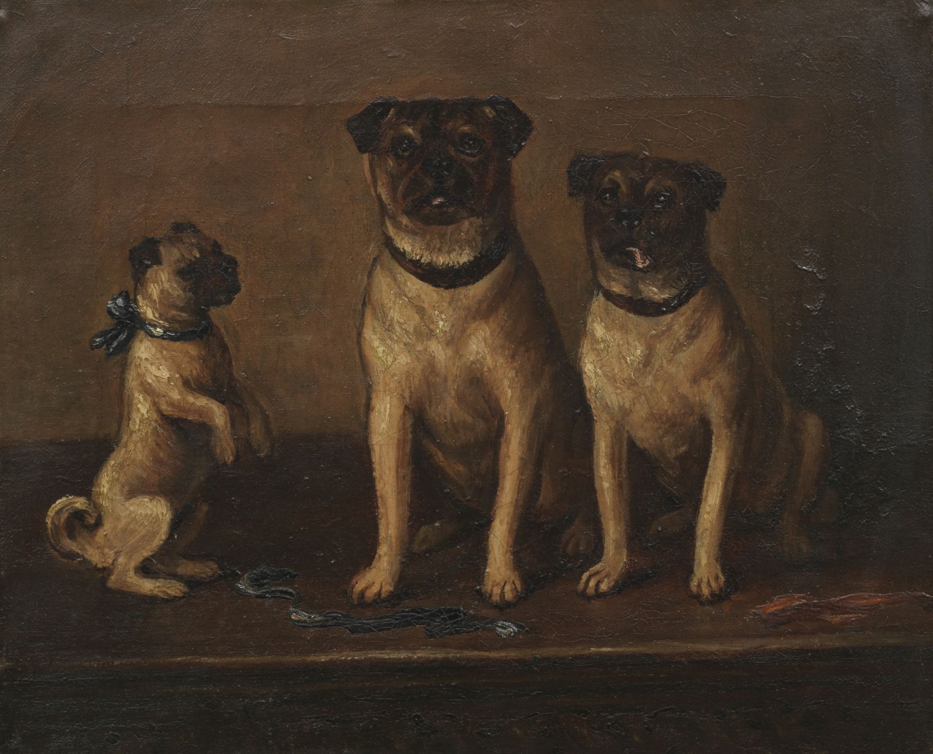 J Coghlan (British 19th Century) Pugs - 'Happy Family'