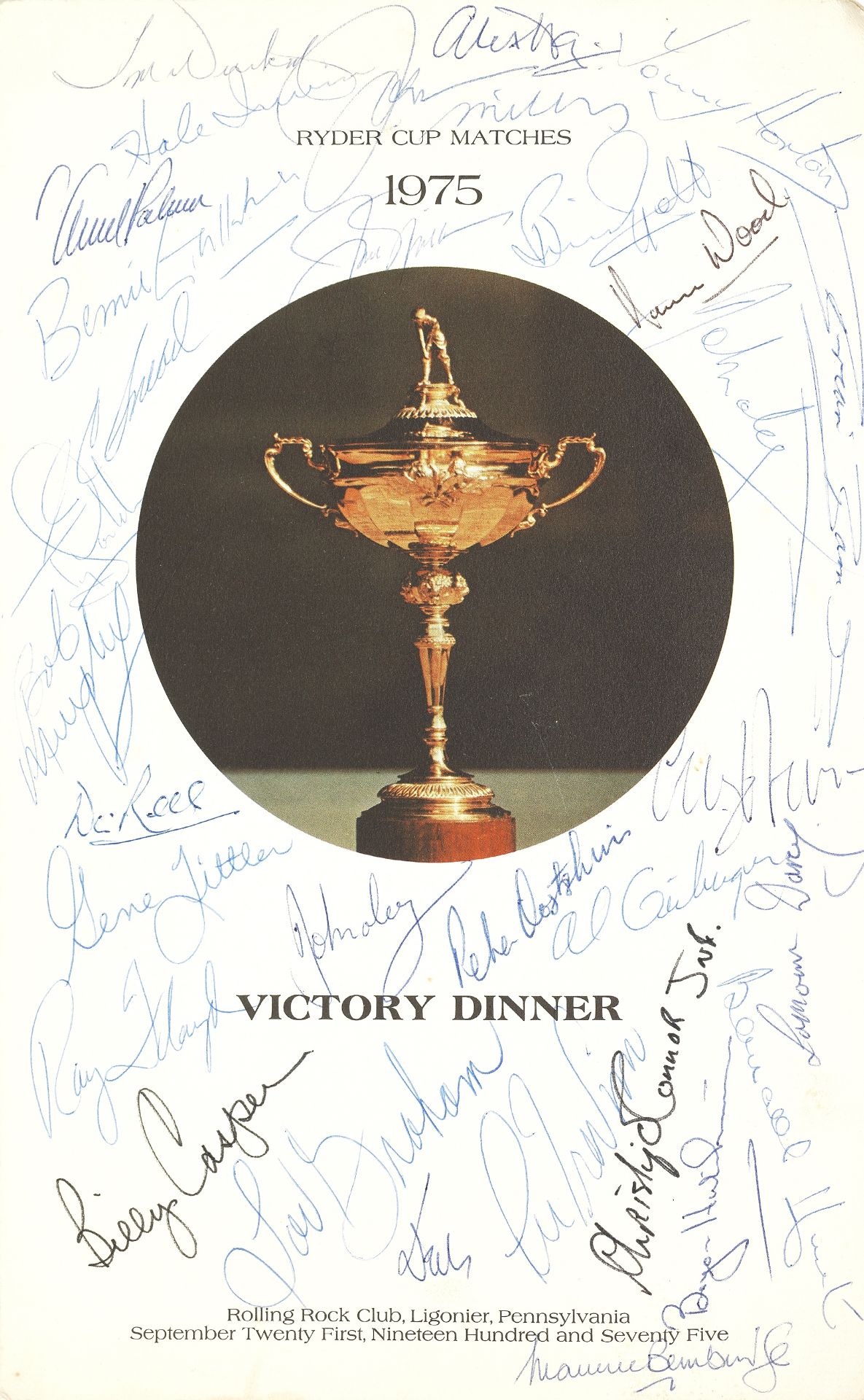 Norman Wood: His 1975 'Victory Dinner' menu