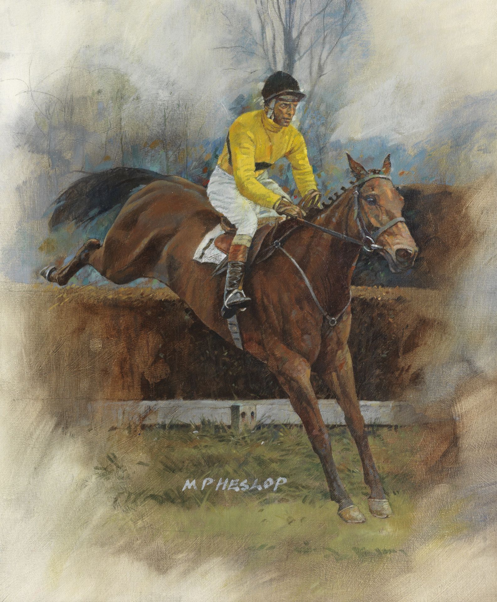 Michael P Heslop (British, 20th Century) Racehorse - Arkle