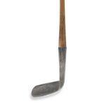 A VERY EARLY IRON HEADED GOLF CLUB, CIRCA 1800