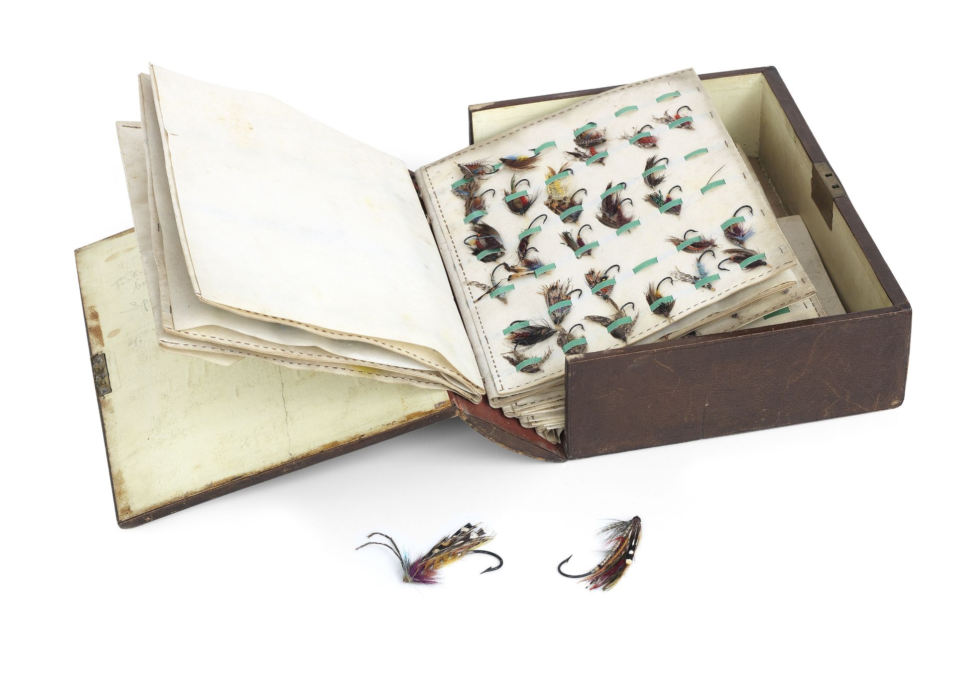 A large leather fly reservoir in the form of a book